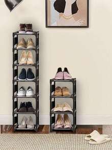 1 件 4/5/6/7/8 层鞋架，可调节鞋架，坚固易组装，窄鞋架，适用于衣柜、入口、走廊、阳台 - 彩色 - 查看 1