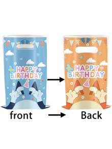 Juego de 10 bolsas de tela con el tema de la familia y los amigos de Blueys. Bolsas de regalo con diseños de Bingo, Coco, Rusty y Muffin para empacar regalos, dulces y suministros para fiestas