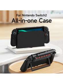 Compatible With Nintendo Switch 2 Protective Case, Gaming Accessories, All-In-One Hard Shell NS2 Console Case, Ergonomic Grip Design, Kickstand Supported, Joycon Controller Cover, Dockable, OLED Game Card Storage Box, Best Gift Compatible With Switch Players - Multicolor - View 2
