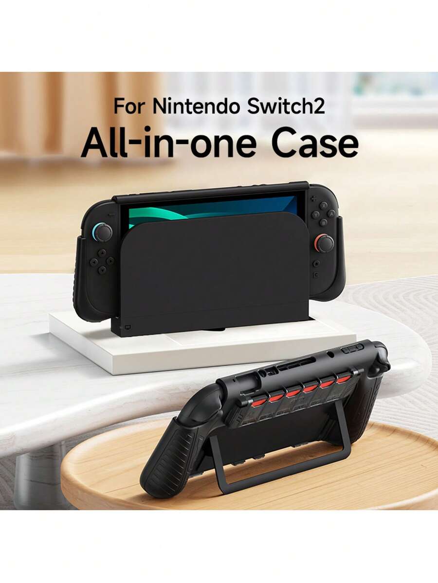 Compatible With Nintendo Switch 2 Protective Case, Gaming Accessories, All-In-One Hard Shell NS2 Console Case, Ergonomic Grip Design, Kickstand Supported, Joycon Controller Cover, Dockable, OLED Game Card Storage Box, Best Gift Compatible With Switch Players