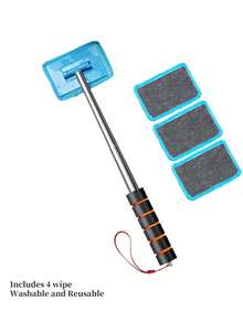 超细纤维挡风玻璃清洁工具 | 可拆卸手柄汽车玻璃雨刮刷，适用于内外玻璃 | 可选2片、4片或6片装清洁布，打造您专属的汽车清洁套装