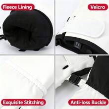 Ski Gloves, Winter Waterproof Snowboard Gloves, Non-Slip Warm Gloves, Outdoor Cycling Warm And Cold-Proof Fleece Gloves, Suitable Skiing, Hiking, Cycling, Unisex - 黑色 - 查看 6