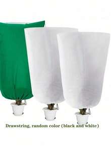 1 capa para plantas de inverno com zíper com cordão, cobertor resistente contra geada para plantas, capa de proteção para plantas em vasos, à prova de vento e anticongelante para arbustos no inverno, capa à prova de insetos para flores de jardim ao ar livre, à prova de vento, proteção respirável contra geada para árvores e arbustos, para proteção contra geada durante a extensão da estação, proteção contra sol, pássaros e insetos - design com cordão fácil de colocar