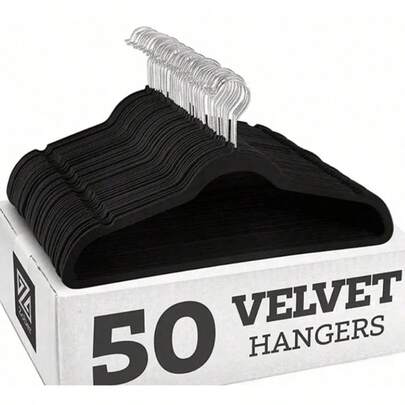 Premium Velvet Hangers Set, Non-Slip Thin Flocked Felt Hangers, Sturdy Clothes Hangers, Heavy Duty Coat & Suit Hangers, Durable Suit Hangers For Closet Use, Ideal Closet Supplies 1pc