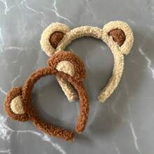 Plush Cat Ear Headband Retro Leopard Print Hair Scrunchie Cute Holiday Accessories Fashionable Hair Clip Ribbon Hair Hoop - Multicolor - View 2