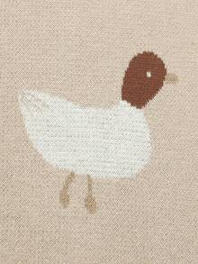 Personalized Embroidered Name Kids Knit Blanket, Cute Duck Pattern, Soft & Cozy Casual Fashion Baby Throw Blanket - Camel - View 6