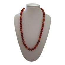 8mm Fire Agate Necklace Adjustable Natural Stone - Butterfly - View 1