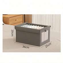 Large Capacity Storage Basket: A Sturdy And Durable Fabric Storage Box Suitable For Organizing Clothes. It Is Equipped With A Transparent Observation Window And Adopts A Foldable Design For Easy Storage. Available In Beige And Gray Colors, It Combines Clothing Organization, Storage, Foldable Storage, And Storage With An Observation Window, Making It A Great Helper For Your Clothing Storage Needs.