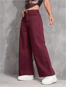 Denim Wide Leg Trousers Straight Loose Baggy Jeanshalloween