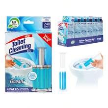 56 Count Fresh Flower Gel Stamp Toilet Cleaner, Air Freshener, Fresh Bathroom Toilet Cleaning Gel Stamp, Helps Keep Toilet Clean, Prevents Scale And Toilet Ring, 6 Fragrance Options, Includes 1 Dispenser And 4 Gels - Đại dương-56 chiếc - Xem 2