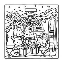 1pc (21cm*21cm) Adult New Coloring Book, Thick Paper, Opaque, Clear Lines, Easy To Color, Suitable For Gatherings With Friends, Includes Cute Animal Family, Holiday Fireplace And Fantastical Christmas Tree Scenes. "Merry Christmas" Coloring Book, DIY Coloring, Cultivate Thinking Ability, Stationery, School Supplies, Suitable As A Gift For Girls, Valentine's Day, New Year - View 7