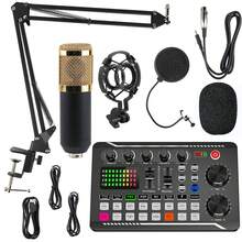 Podcast Equipment Bundle Audio Interface, DJ Mixer, BM-800 Condenser Microphone, Studio Equipment With Mic Arm, Streaming, Voice Over, Singing, PC - Black - View 17