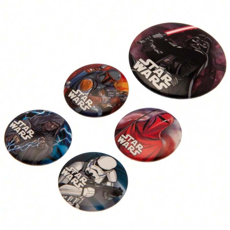 Star Wars Dark Side Badge Set (Pack Of 5) (Multicoloured) - 100% Mixed - (PM624) - Multicolor - View 1