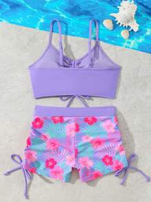 NB VEST Tropical Style Youth Beach Set – Comfort And Charm For Summer 2025 J3608 - Màu tím - Xem 2