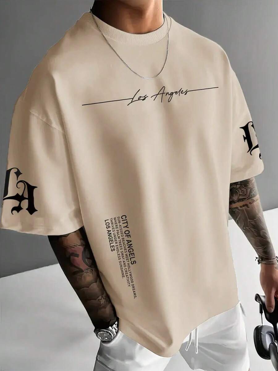 Áo thun ngắn tay nam Zrgoth kiểu dáng thường ngày, đa năng, đơn giản, in họa tiết.