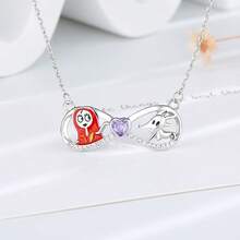 Collar con colgante de pareja de calaveras de dibujos animados exagerado personalizado, incrustado con circonita de diamante, regalo de moda de fantasma - Multicolor - Ver 6