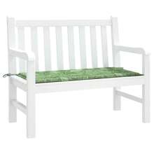 Cuscino per panca da giardino motivo a foglie 120x50x4 cm tessuto Oxford - Verde - Visualizzare 5
