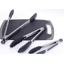 Multi-Functional Stainless Steel Cooking Tongs With Silicone Tips - Heat Resistant, Non-Stick, Suitable For Grilling And Outdoor Cooking, Perfect For Bread, Steak, Salad, Desserts