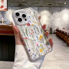 Funda magnética para phone 11/12/13/14/15/16 Pro Max con diseño de ramo vintage. Resistente, compatible, de silicona, antigolpes, elegante, duradera y fácil de usar. Uso - transparente - Ver 8