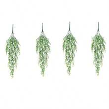 1/4 pièces Plantes artificielles suspendues Plantes murales suspendues en eucalyptus faux Plantes suspendues en plastique résistant aux UV Décoration artificielle pour fête, mur, porche, mariage