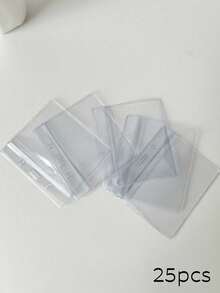 2/5/10/15/20/25 Piece Clear PVC Card Case - Waterproof ID, Badge And Record Jacket With Snap Closure For Office, Nurse And Work Pass,Back To School,School Supplies, - Multicolor - View 6