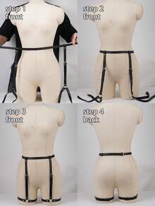 PU Leather Leg Harness And Butt Harness Sexy Leg Harness Leather Halloween Accessories Belt Adjustable - Black - View 6