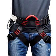 Outdoor Heavy Duty Tree Rock Climbing Safety Harness Rappelling Equip Seat Belt - Black - View 4