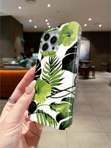 1pc New Fashionable Minimalist Green Leaf Pattern Anti-Fall Anti- Shock-Proof Soft Dirt-Resistant Washable Transparent TPU + PC 2-In-1 Material Full Edge Protection Stylish Phone Case Compatible With IPhone17/Compatible With IPhone17 Air/Compatible With IPhone17pro/Compatible With IPhone17promax/Compatible With IPhone16/Compatible With IPhone16 Plus/Compatible With IPhone16pro/Compatible With IPhone16promax/Compatible With IPhone16e/Compatible With IPhone15/Compatible With IPhone15 Plus/Compatible With IPhone15pro/Compatible With IPhone15promax/Compatible With IPhone14 - Multicolor - View 3