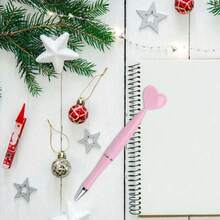 1-12pcs Pink Heart Shaped Rotating Ball Pens, Suitable For School/Office Supplies, Romantic Writing Tools, Wedding Signature, Thanksgiving & Halloween Wedding, Valentine's Day, Elegant Writing Instrument, Back To School Gift - Multicolor - View 6