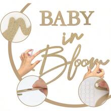 DBaby In Bloom Sign 16 X24 Felt Letter Baby Shower Sign Baby In Bloom Party Decor Backdrop For Boy Or Girl Baby Shower Gender Reveal 1st Birthday Gillter Gold - 閃光金 - 查看 4