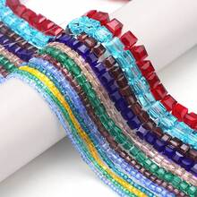 95-100pcs 4/6MM Clear Square Beads Faceted Crystal Glass Cube Beads For DIY Handmade Bracelets Necklaces Earrings Fashion Jewelry Accessories - Màu xanh Ô liu - Xem 3