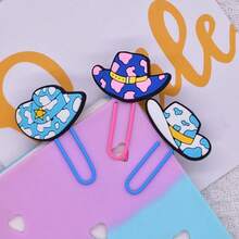 5 قطع/10 قطع مشابك قماش الجينز الجديدة، إشارات كتب للطلاب، مشابك ملفات DIY، مشابك ورق كبيرة بتصميمات كرتونية