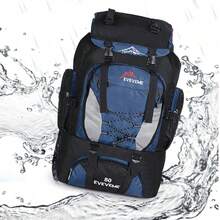 80L Extra Large Hiking Camping Backpack Rucksack Waterproof Travel Luggage Bag Blue - Blue - View 5