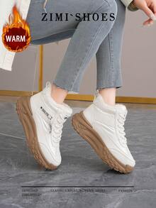 1 Pair High Quality Women's Winter Multifunctional Fashion Casual Thermal Lined Thick Sole High-Top Snow Boots, Outdoor Sports Casual Shoes For Daily Wear