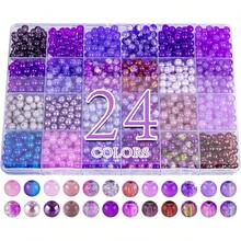 About 960PCS 6mm Glass Beads Bracelet Making Kit,24 Assorted Colorful Glass Beads For Bracelet And Jewelry Making And DIY Crafts,Friendship Bracelets - Bead - View 14