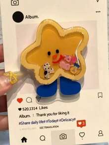 1 件 INS 星星和笑脸亚克力树脂摇晃支架，可折叠便携式气垫手机支架