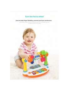 1 件儿童互动音乐键盘玩具，带灯光功能 - 带节奏游戏和歌曲的教育钢琴 - 适合早期发展学习 - 教育玩具钢琴 - 亲子互动玩具、生日礼物、节日礼物、礼品、玩具