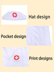 Doctor Coat + Doctor Apron Children's Nurse Role Play Costume Set, For Boys And Girls Doctor Costume Boy, Kids Costume Girls, Lab Coat Kids, Halloween Costume Kids, Doctor Costume, Doctor Set,Doctor Set,Kids Apron,Costume Kids - White - View 5