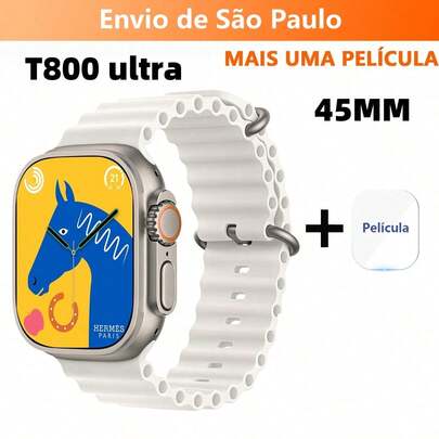 2025 Reloj inteligente estupendo original T800 ULTRA  llamada estupenda del bluetooth de la temperatura corporal 45MM