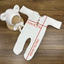 Rekwizyty do fotografii noworodkowej, strój do sesji zdjęciowej dla niemowląt, czapeczka z misiem, kombinezon dla niemowląt, akcesoria do zdjęć pamiątkowych