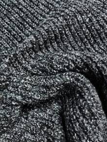 大码纯色 V 领休闲百搭毛衣背心 - 灰色 - 查看 3