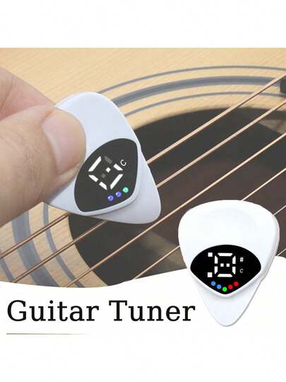 Afinador y púa 2 en 1: Afinador de guitarra preciso cromático para guitarra acústica, bajo, violín, ukulele