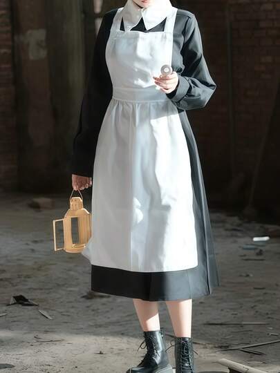 1件伊莎贝拉女仆装，约定的梦幻岛音乐节角色扮演服装，护士制服，嘉年华服装，动漫角色扮演套装