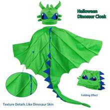 3pcs Christmas Costume Set, Funny Dinosaur Cape, Cloak, Mask, Eye Mask, Children's Stage Performance Cosplay Outfit, Party Props Suitable For Toddler Boys And Girls Role Play Gift - Multicolor - View 6