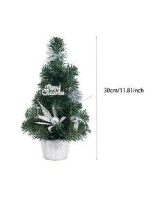 1棵30厘米/11.81英寸迷你圣诞树，带桌面，适用于办公室，篮式底座，饰以雪红色蝴蝶结和浆果，圣诞装饰品，迷你圣诞树，桌面家居装饰，冬季房间装饰，圣诞装饰品，家居圣诞礼物，圣诞装饰 - 彩色 - 查看 12