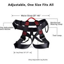 Outdoor Heavy Duty Tree Rock Climbing Safety Harness Rappelling Equip Seat Belt - Black - View 5