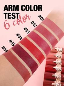 HANDAIYAN 4g*6 pièces Ensemble de rouges à lèvres mats à motif de lèvres de cigarette, fini naturel waterproof longue tenue, boîte cadeau pour Halloween, Noël, maquillage de fête en automne/hiver - Multicolore - Voir 5