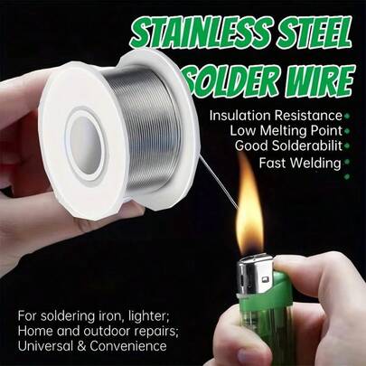 Stainless Steel Tin Wire Repair Welding Solder Wire, New Type Soldering Wire Suitable For Copper, Iron, Aluminum And Stainless Steel Durable Repair - Lead-Free, High-Performance Material "Combines With Aluminum Powder, More Convenient To Use"