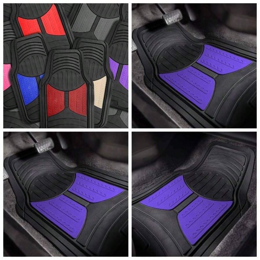 - Suelo de caucho F11313RED juego completo de molduras rojas y negras para adaptarse a tapetes - Índigo - Ver 1