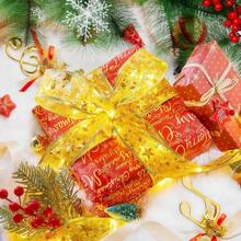 1 pieza Luz de cinta navideña para niños | Luz de hadas LED dorada | Diseño ondulado destellante de 1m/2m/3m/5m/10m dorado | Funciona con pilas, pilas no incluidas | Adecuado para fiesta de Año Nuevo, boda, vacaciones, decoración del hogar | Tema de Papá Noel con destellos, iluminación para habitación de niños, habitación de bebé, decoración de árbol de Navidad, regalo de Navidad